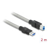 Delock USB 5 Gbps Kabel Typ-A Stecker zu Typ-B Stecker mit Metallmantel 2 m