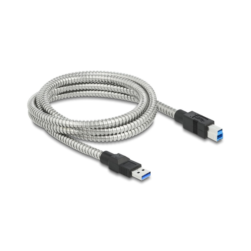 Delock USB 5 Gbps Kabel Typ-A Stecker zu Typ-B Stecker mit Metallmantel 2 m