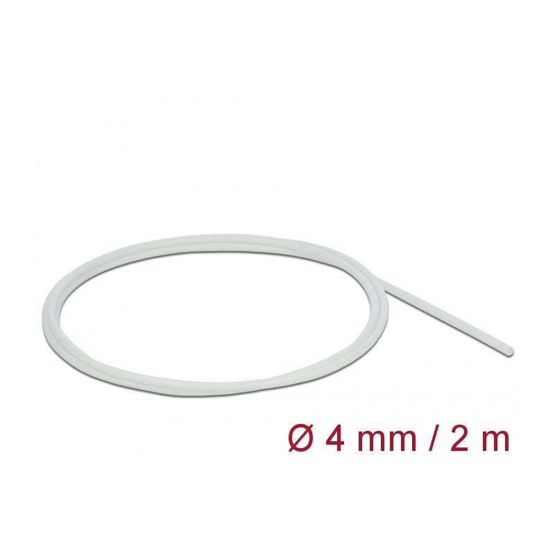 Delock Schutzschlauch Glasfasergeflecht 2 m x 4 mm weiß