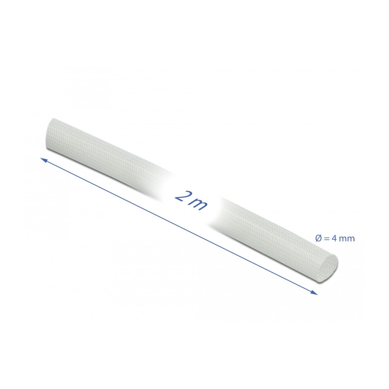 Delock Schutzschlauch Glasfasergeflecht 2 m x 4 mm weiß