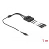 Delock Kabel USB Type-C™ Stecker zu 3 x DC 5,5 x 2,1 mm Buchse mit Schalter 1 m