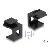 Delock Keystone Abdeckung schwarz mit 8,0 mm Durchführung +Hex 4 Stück