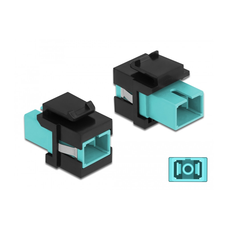 Delock Keystone Modul SC Simplex Buchse zu SC Simplex Buchse aqua / schwarz