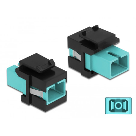 Delock Keystone Modul SC Simplex Buchse zu SC Simplex Buchse aqua / schwarz