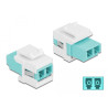 Delock Keystone Modul LC Duplex Buchse zu LC Duplex Buchse aqua / weiß