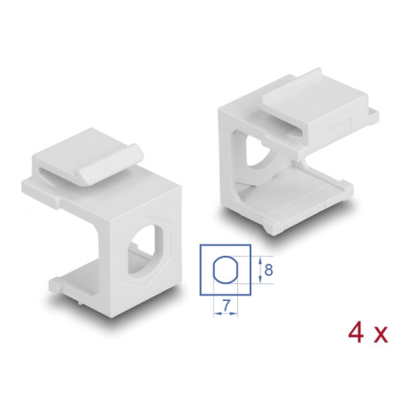 Delock Keystone Abdeckung weiß mit 8,0 mm Durchführung +Hex 4 Stück