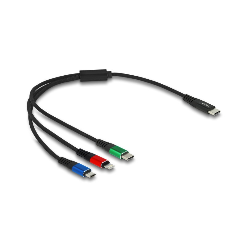 Delock USB Ladekabel 3 in 1 USB Type-C™ zu Lightning™ / Micro USB / USB Type-C™ 30 cm