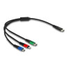 Delock USB Ladekabel 3 in 1 USB Type-C™ zu Lightning™ / Micro USB / USB Type-C™ 30 cm