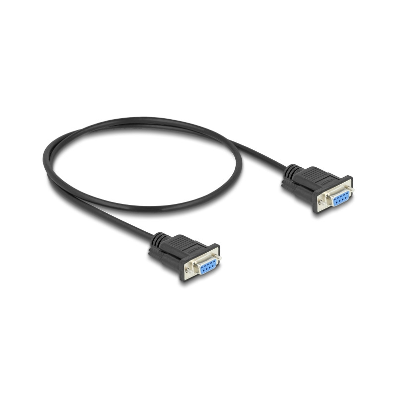 Delock RS-232 Kabel Seriell D-Sub9 Buchse zu Buchse mit schmalem Steckergehäuse 0,5 m
