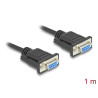Delock RS-232 Kabel Seriell D-Sub9 Buchse zu Buchse mit schmalem Steckergehäuse 1 m