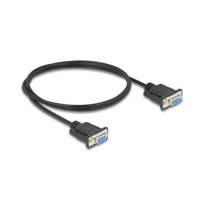 Delock RS-232 Kabel Seriell D-Sub9 Buchse zu Buchse mit schmalem Steckergehäuse 1 m