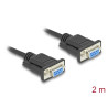 Delock RS-232 Kabel Seriell D-Sub9 Buchse zu Buchse mit schmalem Steckergehäuse 2 m