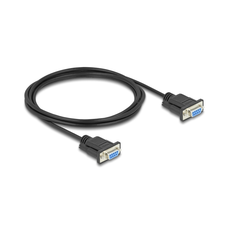 Delock RS-232 Kabel Seriell D-Sub9 Buchse zu Buchse mit schmalem Steckergehäuse 2 m