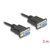 Delock RS-232 Kabel Seriell D-Sub9 Buchse zu Buchse mit schmalem Steckergehäuse 3 m
