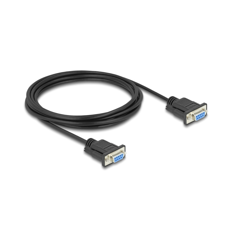 Delock RS-232 Kabel Seriell D-Sub9 Buchse zu Buchse mit schmalem Steckergehäuse 3 m