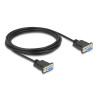 Delock RS-232 Kabel Seriell D-Sub9 Buchse zu Buchse mit schmalem Steckergehäuse 3 m