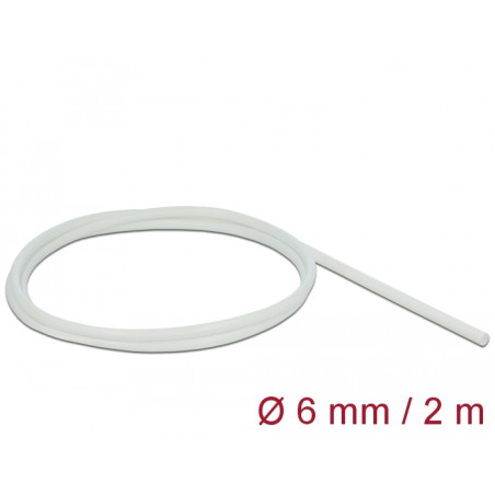 Delock Schutzschlauch Glasfasergeflecht 2 m x 6 mm weiß