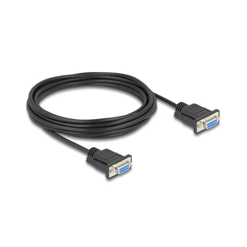 Delock RS-232 Kabel Seriell D-Sub9 Buchse zu Buchse mit schmalem Steckergehäuse 5 m