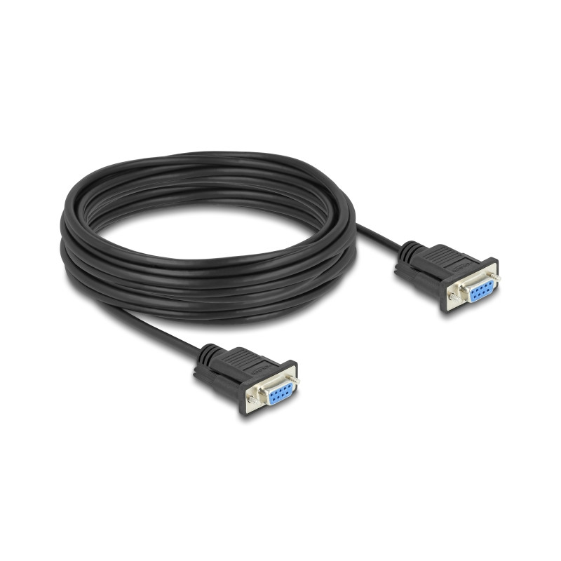 Delock RS-232 Kabel Seriell D-Sub9 Buchse zu Buchse mit schmalem Steckergehäuse 10 m