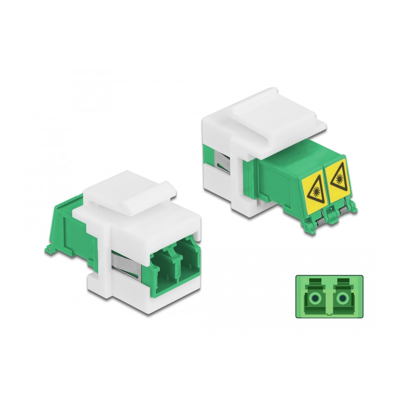 Delock Keystone Modul LC Duplex Buchse zu LC Duplex Buchse mit Laserschutzklappe innen