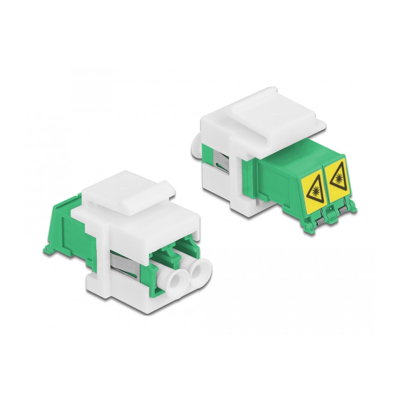 Delock Keystone Modul LC Duplex Buchse zu LC Duplex Buchse mit Laserschutzklappe innen