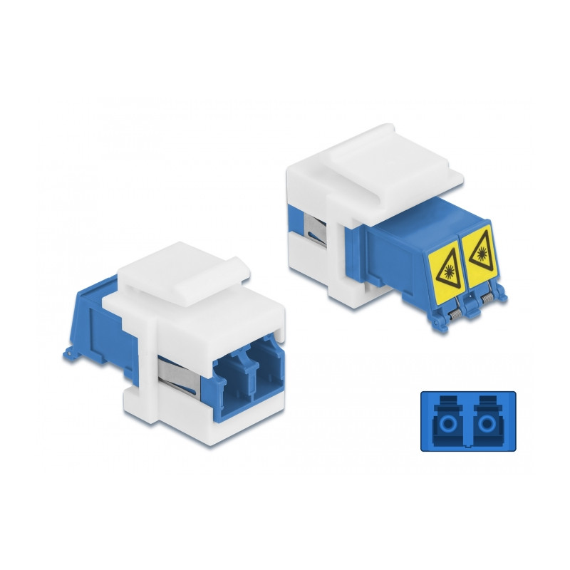 Delock Keystone Modul LC Duplex Buchse zu LC Duplex Buchse mit Laserschutzklappe innen