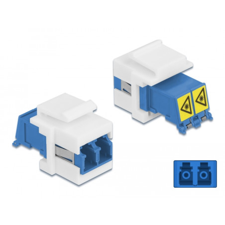 Delock Keystone Modul LC Duplex Buchse zu LC Duplex Buchse mit Laserschutzklappe innen