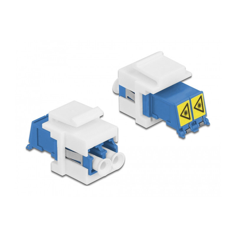 Delock Keystone Modul LC Duplex Buchse zu LC Duplex Buchse mit Laserschutzklappe innen