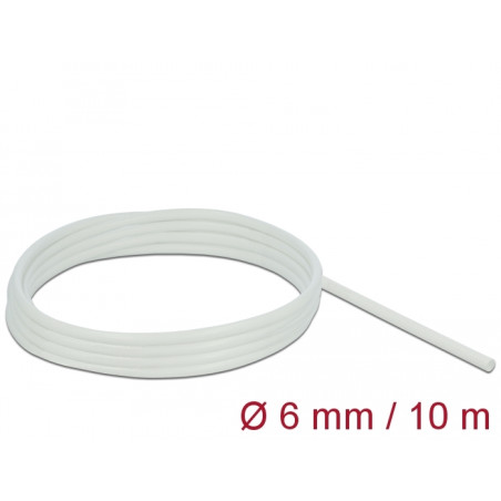 Delock Schutzschlauch Glasfasergeflecht 10 m x 6 mm weiß