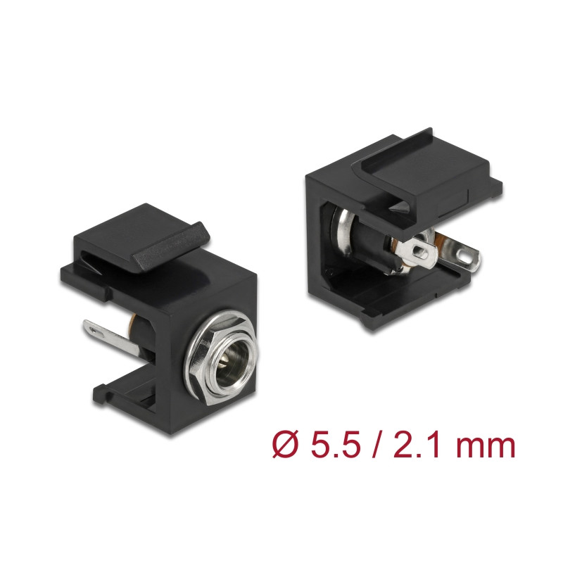 Delock Keystone Modul DC 5,5 x 2,1 mm Buchse schwarz