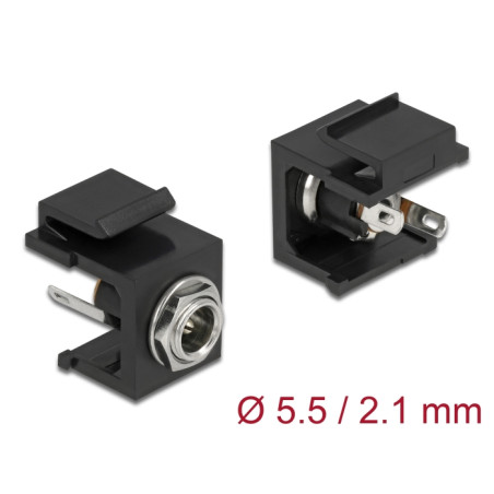 Delock Keystone Modul DC 5,5 x 2,1 mm Buchse schwarz
