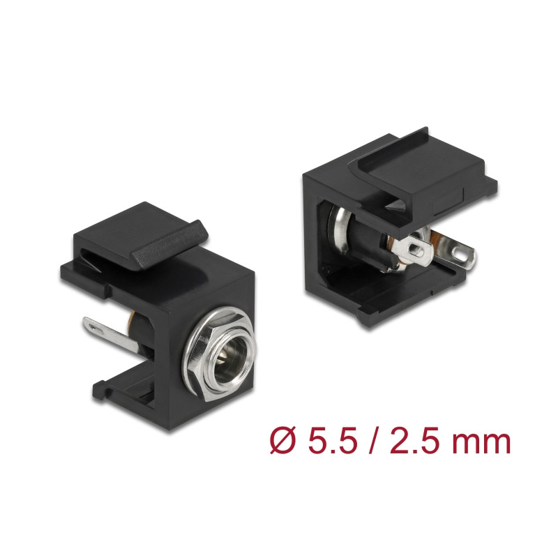 Delock Keystone Modul DC 5,5 x 2,5 mm Buchse schwarz