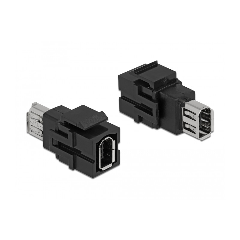 Delock Keystone Modul FireWire 6 Pin Buchse zu FireWire 6 Pin Buchse schwarz