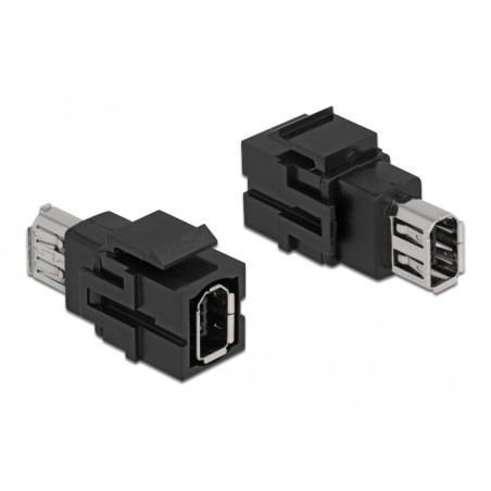 Delock Keystone Modul FireWire 6 Pin Buchse zu FireWire 6 Pin Buchse schwarz