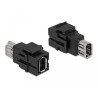 Delock Keystone Modul FireWire 6 Pin Buchse zu FireWire 6 Pin Buchse schwarz