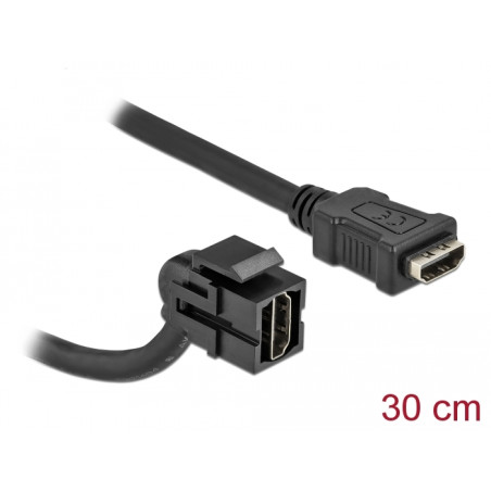 Delock Keystone Modul HDMI Buchse 110° - HDMI Buchse mit Kabel schwarz
