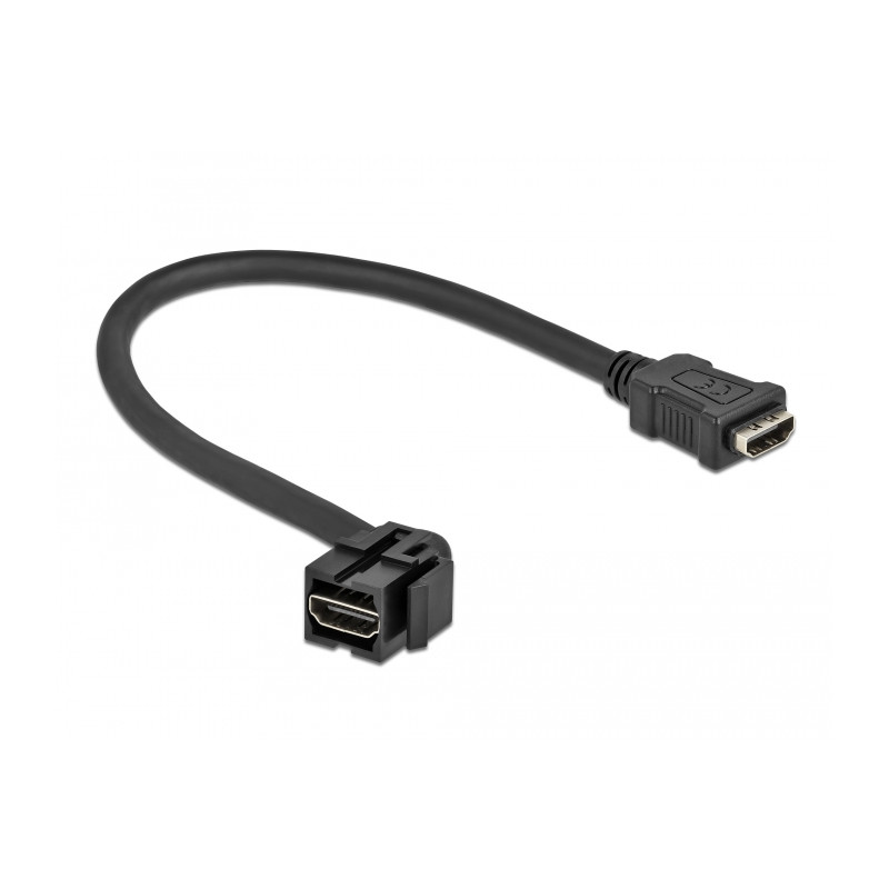 Delock Keystone Modul HDMI Buchse 110° - HDMI Buchse mit Kabel schwarz