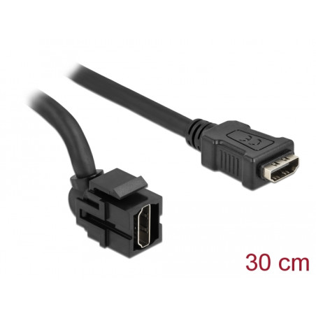 Delock Keystone Modul HDMI Buchse 250° - HDMI Buchse mit Kabel schwarz