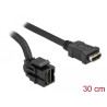 Delock Keystone Modul HDMI Buchse 250° - HDMI Buchse mit Kabel schwarz
