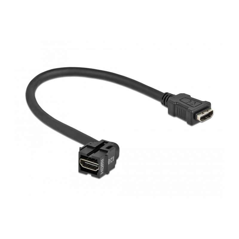 Delock Keystone Modul HDMI Buchse 250° - HDMI Buchse mit Kabel schwarz