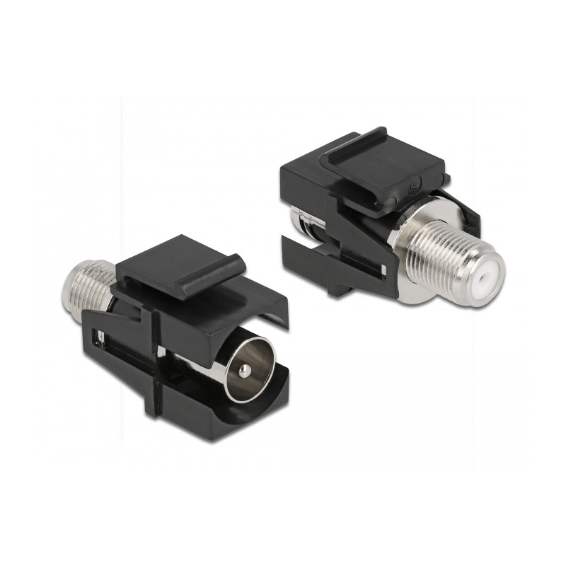 Delock Keystone Modul IEC Stecker zu F Buchse schwarz