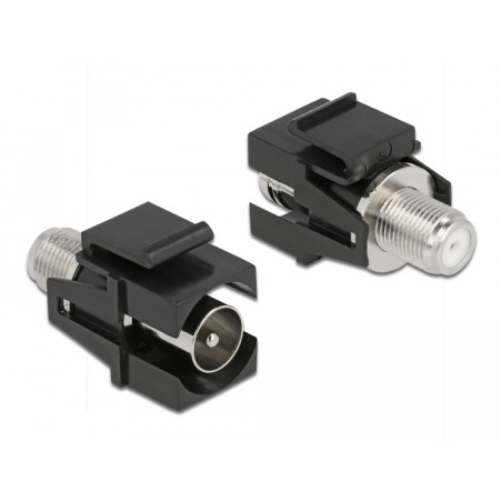 Delock Keystone Modul IEC Stecker zu F Buchse schwarz
