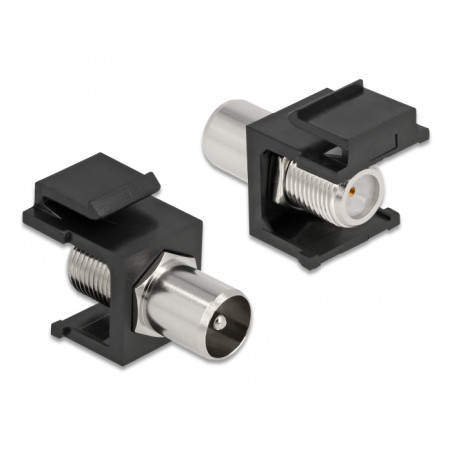 Delock Keystone Modul IEC Stecker - F Buchse schwarz