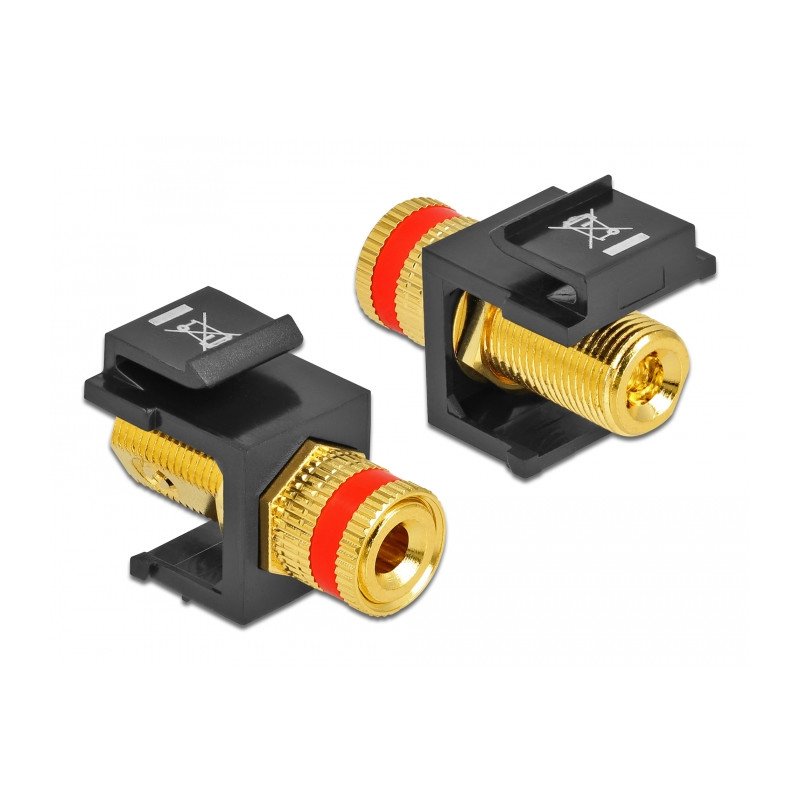 Delock Keystone Modul Polklemme - Gewindebuchse rot / schwarz
