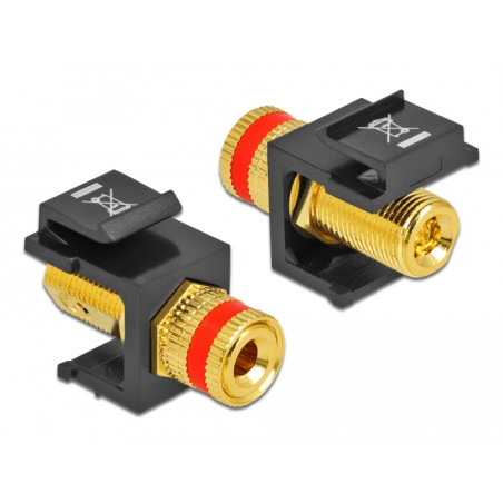 Delock Keystone Modul Polklemme - Gewindebuchse rot / schwarz