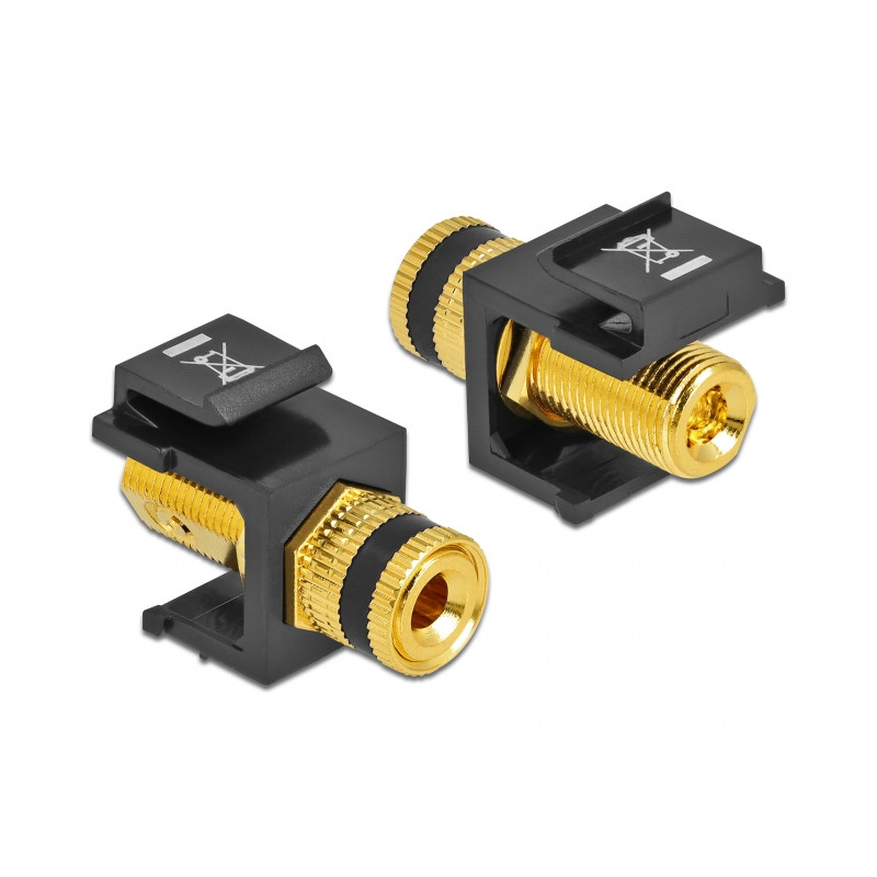 Delock Keystone Modul Polklemme - Gewindebuchse schwarz / schwarz