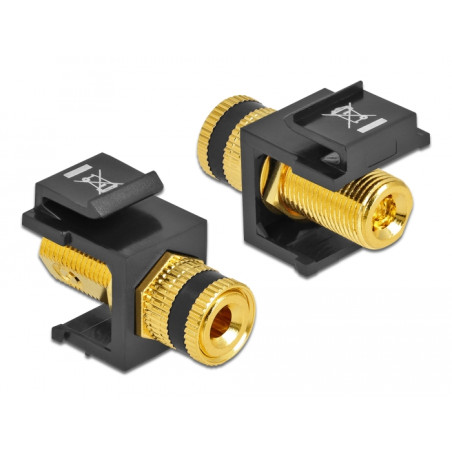 Delock Keystone Modul Polklemme - Gewindebuchse schwarz / schwarz