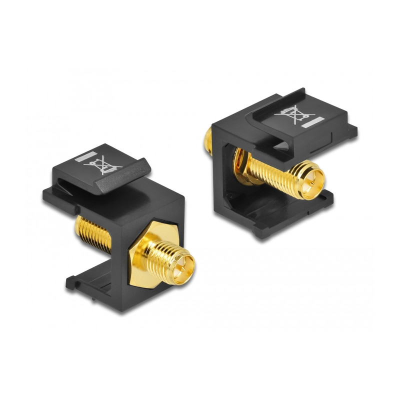 Delock Keystone Modul RP-SMA Buchse - RP-SMA Buchse schwarz