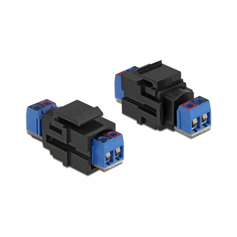Delock Keystone Modul 2 Pin Terminalblock - Terminalblock schwarz
