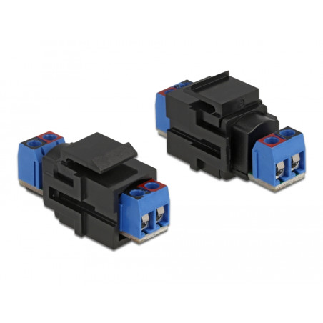 Delock Keystone Modul 2 Pin Terminalblock - Terminalblock schwarz